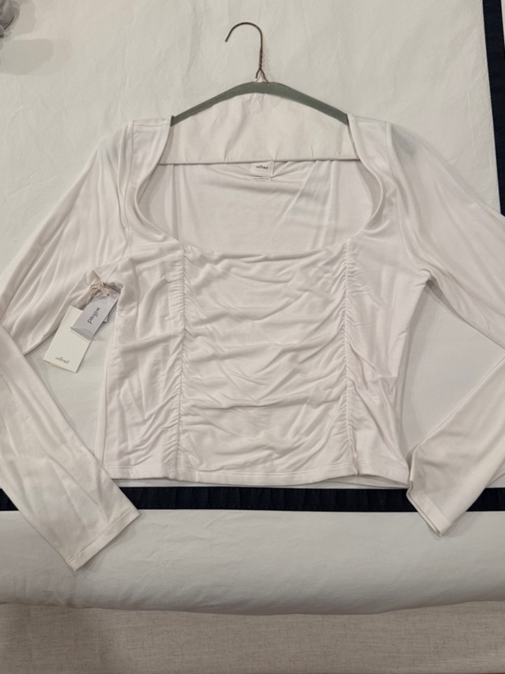 Wilfred Lydia White Cropped Long Sleeve